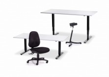 Ascend Electric Sit And Stand Straight Desk Underframes With Ecotech Tops. Black Or White Frames